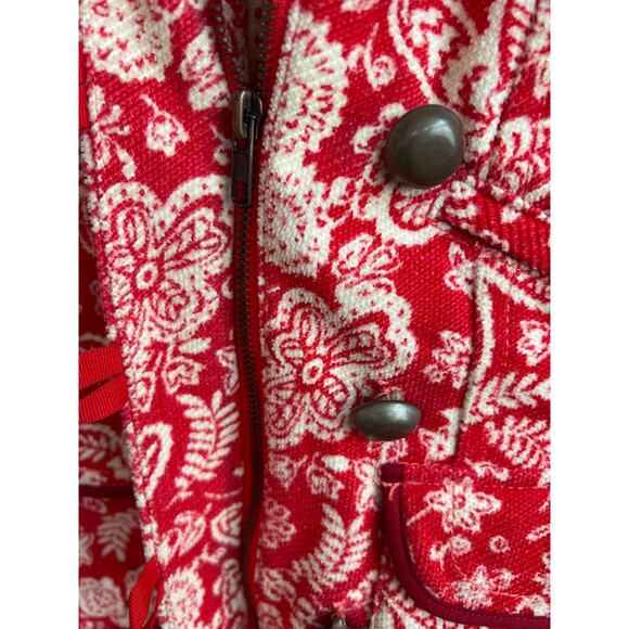 Elevenses Red Corduroy Quilted Jacket Size 4 - Picture 5 of 8